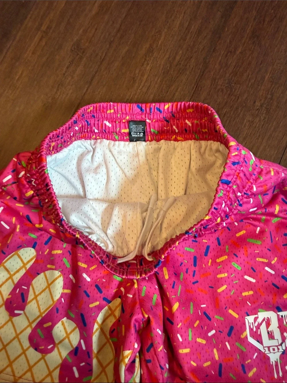 B101 Kids Pink Sprinkles Ice Cream Print Shorts